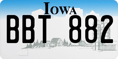 IA license plate BBT882