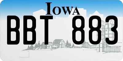 IA license plate BBT883