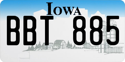 IA license plate BBT885