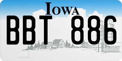 IA license plate BBT886