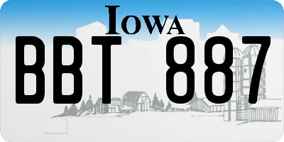 IA license plate BBT887