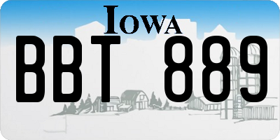 IA license plate BBT889