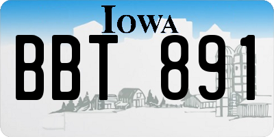 IA license plate BBT891