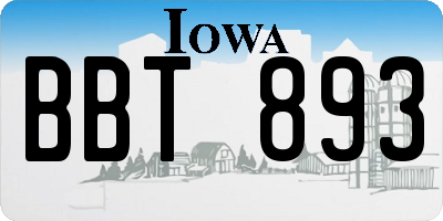 IA license plate BBT893