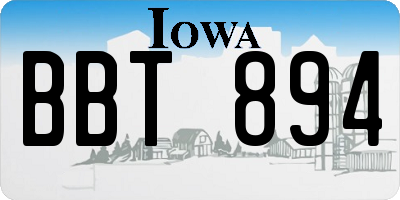 IA license plate BBT894