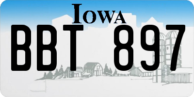 IA license plate BBT897