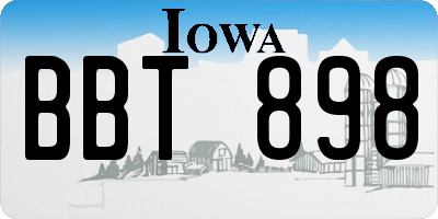 IA license plate BBT898