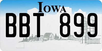 IA license plate BBT899