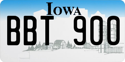 IA license plate BBT900