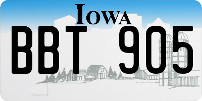 IA license plate BBT905