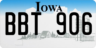 IA license plate BBT906