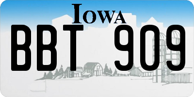 IA license plate BBT909