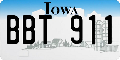 IA license plate BBT911