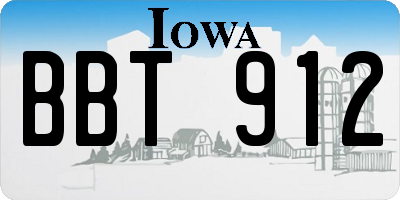 IA license plate BBT912
