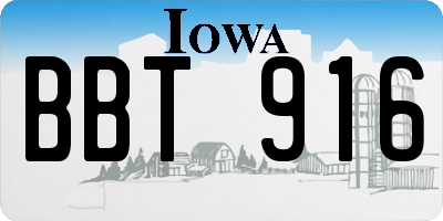 IA license plate BBT916