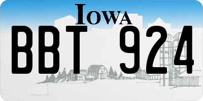 IA license plate BBT924