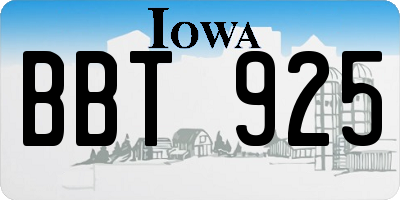 IA license plate BBT925