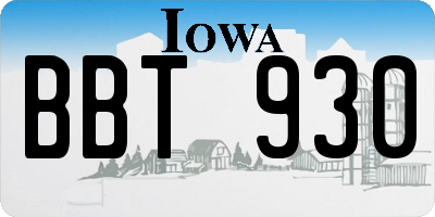 IA license plate BBT930