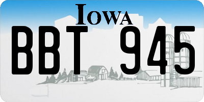 IA license plate BBT945