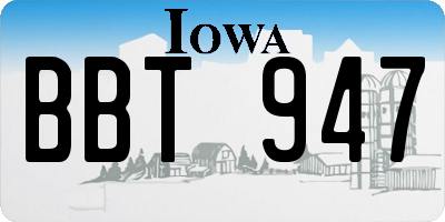 IA license plate BBT947