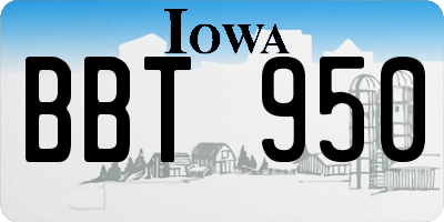 IA license plate BBT950