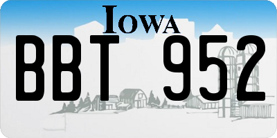 IA license plate BBT952