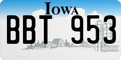 IA license plate BBT953