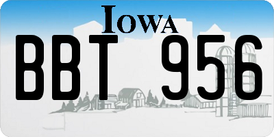 IA license plate BBT956