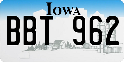 IA license plate BBT962