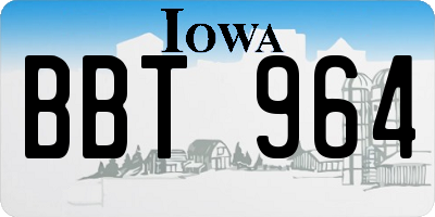 IA license plate BBT964