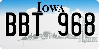 IA license plate BBT968