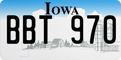 IA license plate BBT970