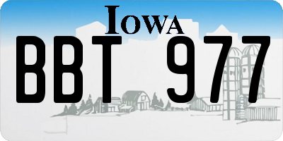 IA license plate BBT977