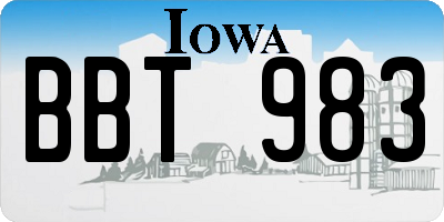 IA license plate BBT983