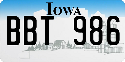 IA license plate BBT986
