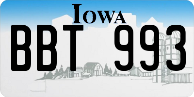 IA license plate BBT993