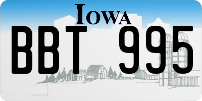 IA license plate BBT995