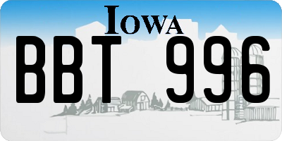 IA license plate BBT996
