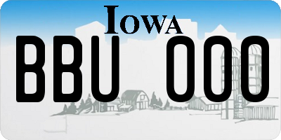 IA license plate BBU000