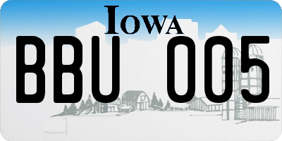 IA license plate BBU005