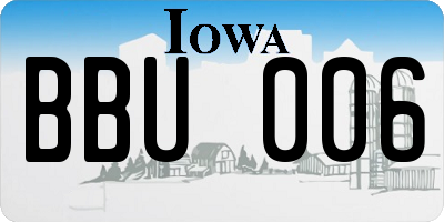 IA license plate BBU006
