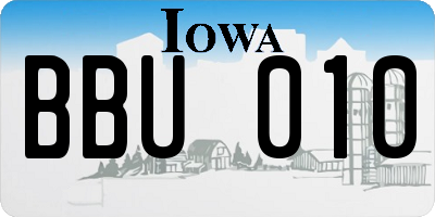 IA license plate BBU010