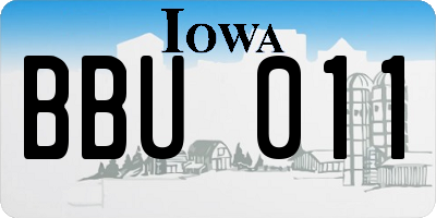 IA license plate BBU011