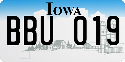 IA license plate BBU019