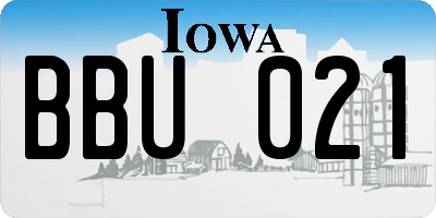 IA license plate BBU021