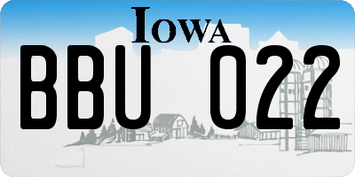 IA license plate BBU022