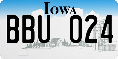 IA license plate BBU024