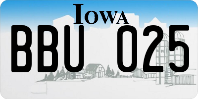 IA license plate BBU025