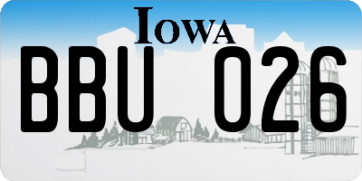 IA license plate BBU026