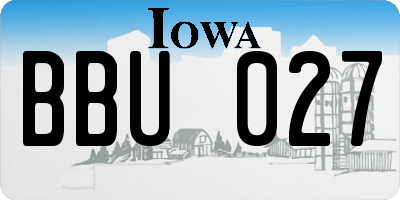 IA license plate BBU027